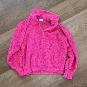 Pink Lily Fuchsia Cowl Neck Sweater